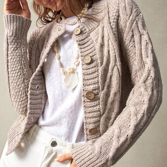 Apricot Boho Women's Loose Fit Long Sleeve Cardigan - Picture 6 of 8